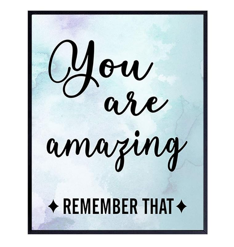 You Are Amazing Typography Unframed Watercolor Wall Art Print Makes a Great Gift