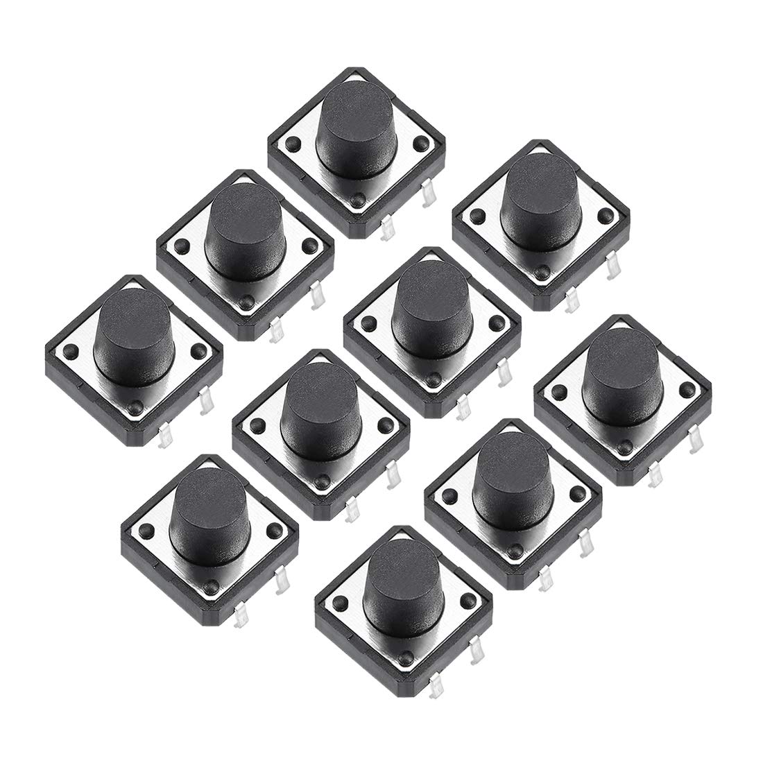 TWTADE/20pcs PCB Momentary Tactile Tact Push Button Switch DIP 10 Piece 12 x 12 mm x 4.3 mm Panel