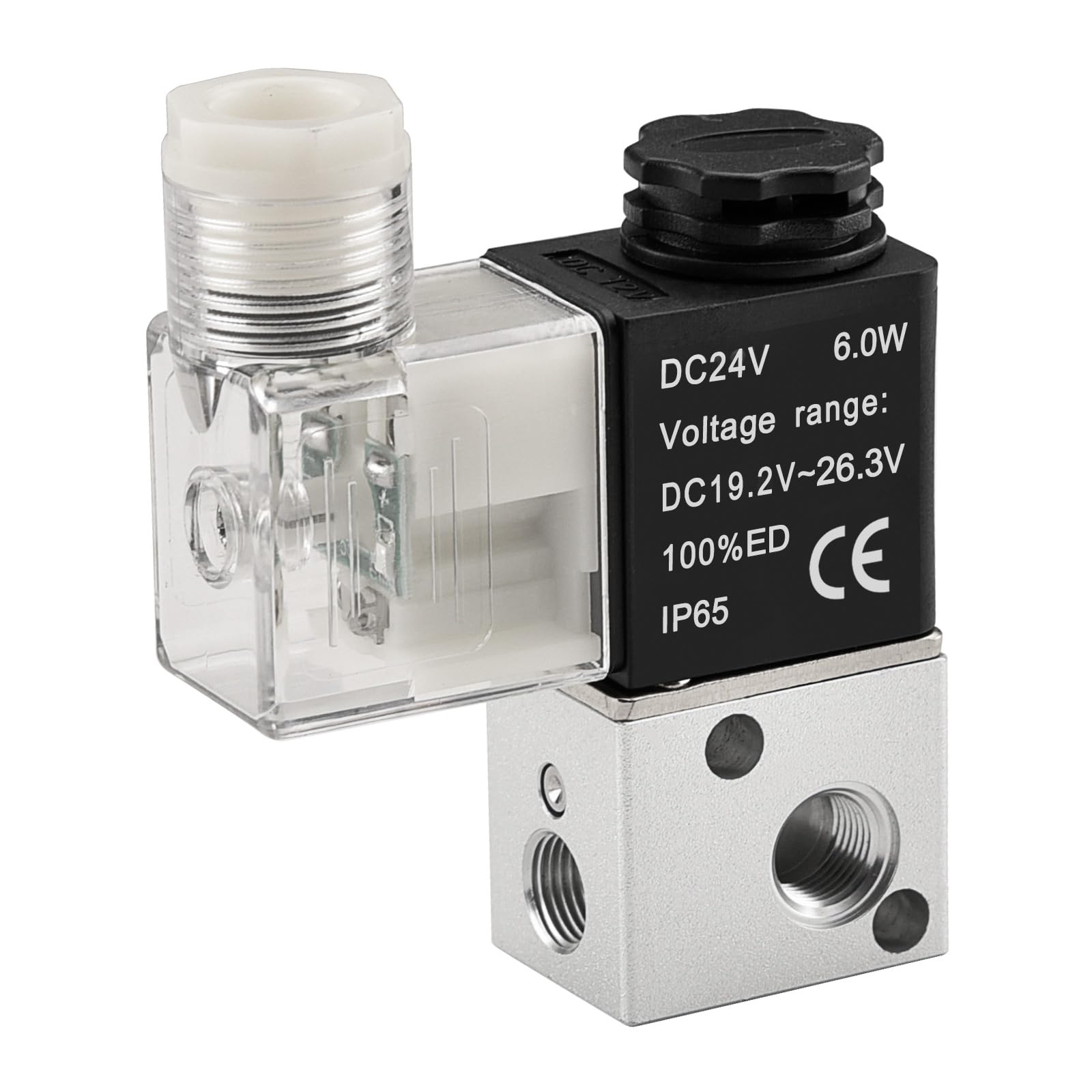 Heschen Electrical Pneumatic Solenoid Valve 3V1-06 24VDC PT1/8 3/2 Way Normally Closed CE (DC 24V)