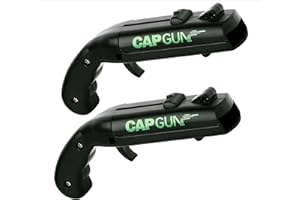 2PCs Black Cap Gun Bottle Opener, Launcher Shooter Funny Shoots Gun Creative Beer Opener for Drinking Game Family Party Bar O