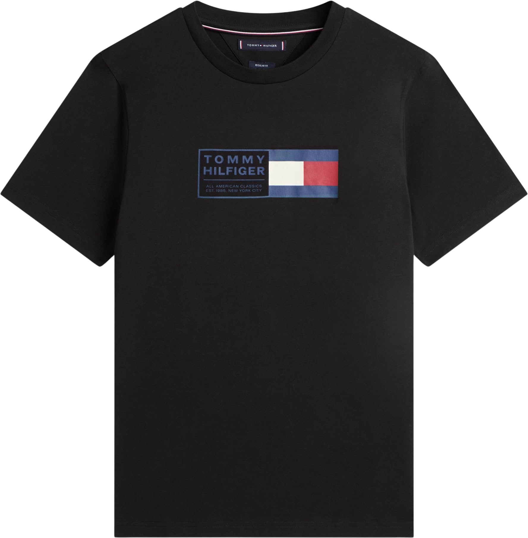 Tommy Hilfiger Herren T-Shirt Kurzarm Brand Love Text Box aus Baumwolle, Schwarz (Black), XXL 5