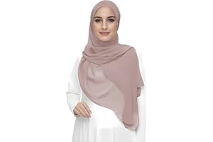LINA & LILY Premium Chiffon Hijab Head Scarf Shawl Wrap for Muslim Women Lightweight