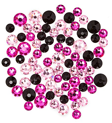 Swarovski - Create Your Style Flatback Mix Pinks Black 3 packages of 80 Piece (240 Total Crystals)