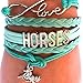 Horse Bracelet Gift for Girls, Horse Jewelry, Infinity Bracelet Horse Charm, Gift Wrapped, Girls Gifts,Teen Girl Gifts for pony loving girls, Birthday gifts for girls, horse gifts (Pink, 5.5in medium)