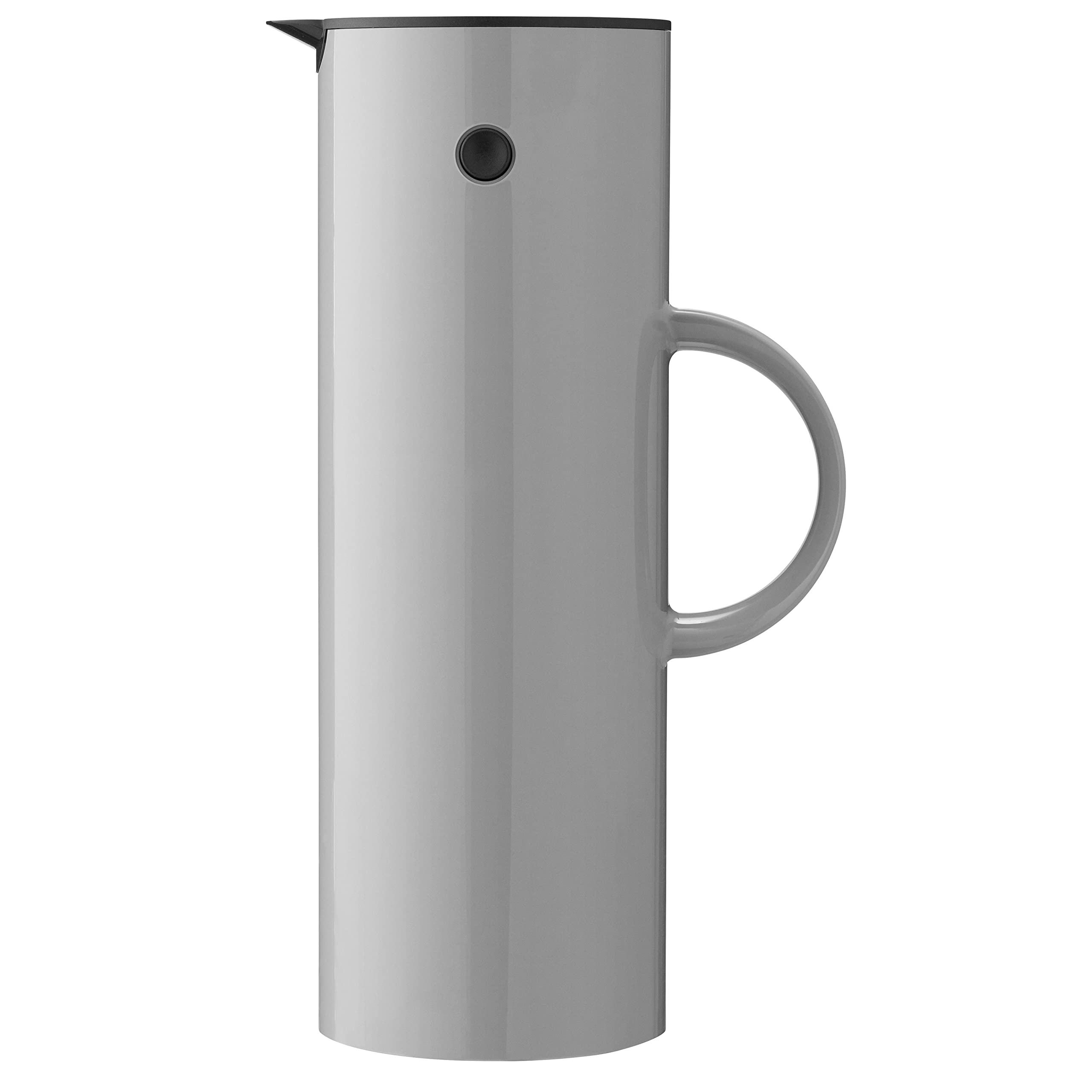 Stelton EM77 Vacuum Jug 1L – Danish Design Thermos in ABS Plastic with Glass Insert, Magnetic Easy-Pour Lid & Screw Top – Insulated Carafe for Hot and Cold Drinks, Light Grey