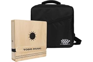 TODO The Nile Travel Cajon: 3-Tone Portable Cajon with Adjustable Snare, Handcrafted & Includes Carry Bag - for Adults and Kids(4-Sided)