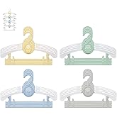 JSF Adjustable Baby Hangers, 20pcs Toddler Kids Child Nursery Closet Hangers - Non-Slip, Extendable, Ideal for Newborn Clothes (Colourful Bear Design)
