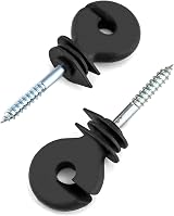 QWORK 20Pcs Electric Fencing Ring Insulators Steel Plastic Screw-In Wood Post view 3