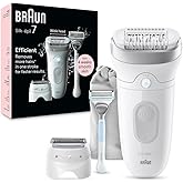 Braun Silk-épil 7 Epilator, Wet and Dry, Wide Head, Includes Venus Intimate Razor, Shaver Head and Trimmer Comb, SE7-141