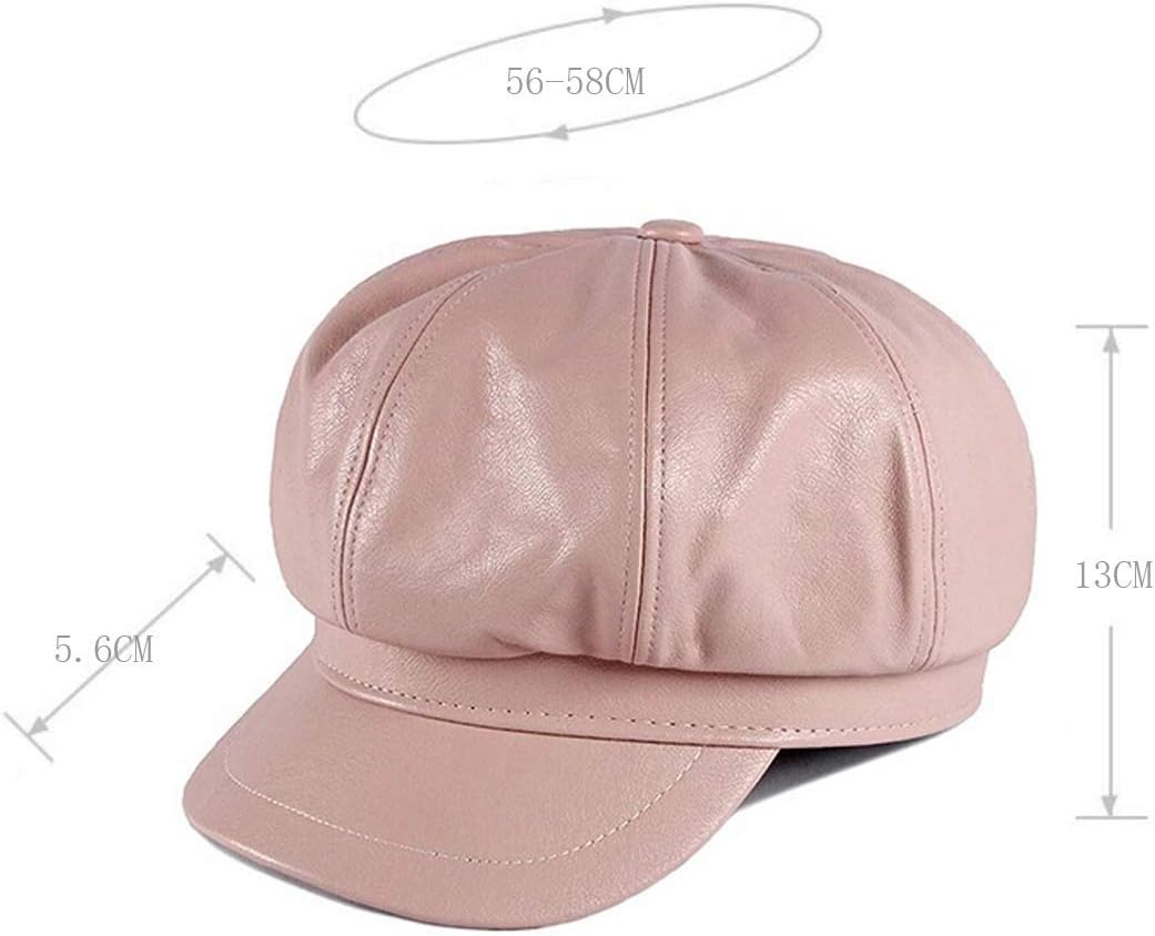 pink leather cap