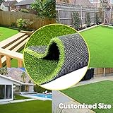 0.8inch Realistic Synthetic Artificial Grass Turf 4FTX7FT(28 Square FT),Thick Faux Grass Indoor Outdoor Landscape Lawn Pet Dog Turf Carpet for Garden Backyard Balcony