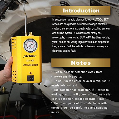 AUTOOL Automotive Leak Detector Tool Cars Leak Locator Tester Car Pipe Leakage Tester Support EVAP for All Vehicles
