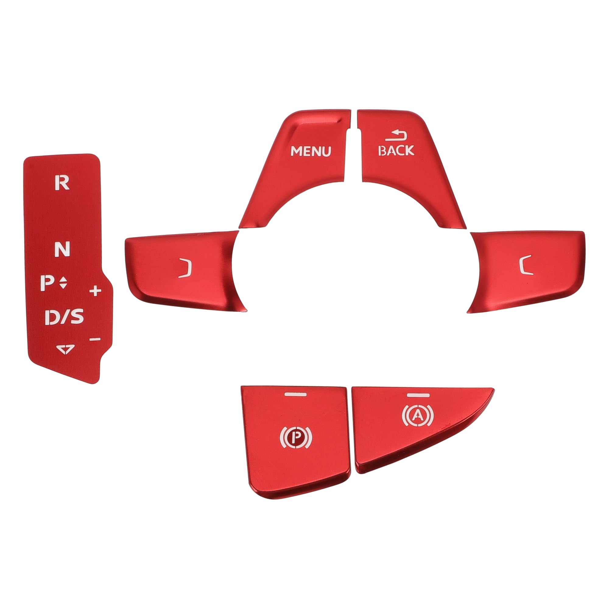 Photo 1 of TUCKBOLD Gear Shift Multimedia Handbrake Panel Button Switch Cover for A4 B9 A5 2017-2019 Center Console Interior Trim Styling Button Cap Decor Red 1 Set