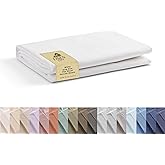 Linen Home 100% Cotton Percale 1 Flat Sheet, King Size - Crisp, Cool and Strong Bed Linen, Luxury Breathable Sheet, White