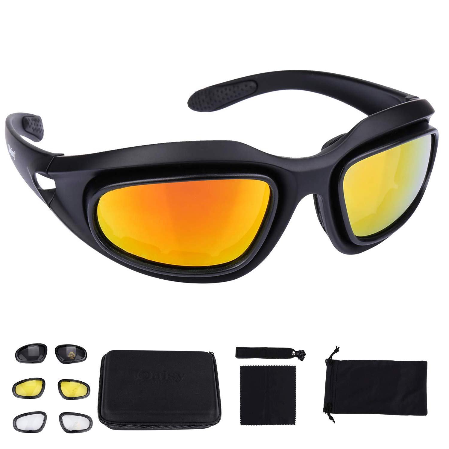 Polarized Riding Glasses Motorcycle Goggles Sunglasses Padded Black