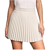 Women's Leather Pleated Skirt Flared High Waist Mini Skater Skirts Y2K Party Club Skirt