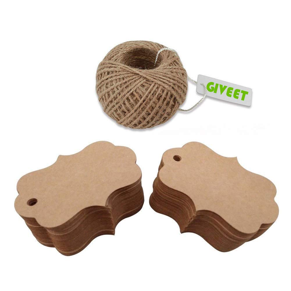 Jute Twine & 100 Pcs Gift Tags DIY Crafts Giveet 328 Feet Natural Jute