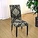 Fuloon 6 Pack Super Fit Stretch Removable Washable Short Dining Chair Protector Cover Seat Slipcover for Hotel, Dining Room, Ceremony, Banquet Wedding Party