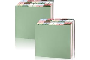 1 Set 50 Pcs Alphabet File Dividers, A-Z Top Tab File Guides Letter Size 1/5 Cut Tab Positions Alphabetical File Organizer Fi