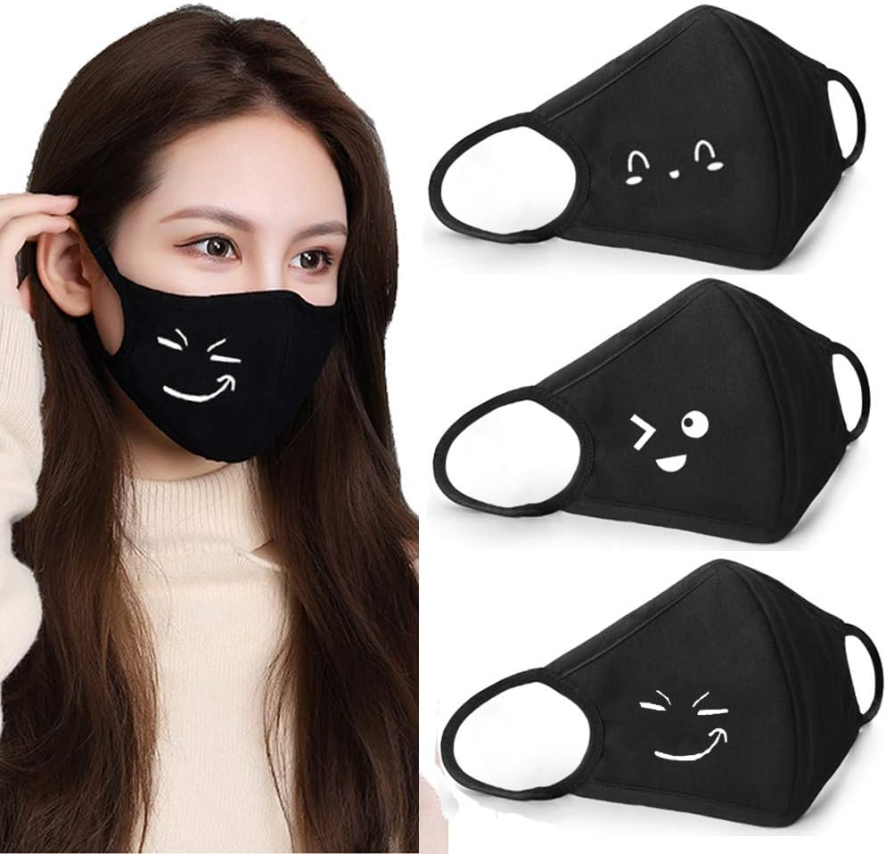 Coolha Cotton Dustproof Mouth Face Mask party mask Fashion mask Anime Cartoon Women Men Muffle Face Mouth Masks (QQC)