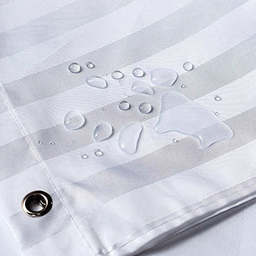 Over the Floor Elegant Shower Curtain Liner. Water-Repellant, Mildew Resistant and Washable. Eco-Friendly and PVC-Free (71x71-inches)