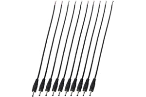 ciyeu 10 Pack 3.5mm x 1.35mm DC Power Male Plug Jack to Bare Wire Open End Pigtail Power Cable Cord 3.5X1.35mm for DC Power