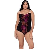 Trimshaper Womens Adjustable Hank Swim Tankini Top with Built-in Bra Support