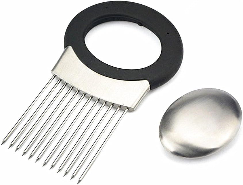 Zwiebelhalter Edelstahl - Schneidehilfe Für Gemüse & Zwiebeln