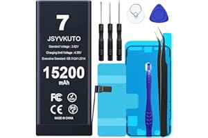 JSYVKUTO 15200mAh Battery for iPhone 7/7G, New 0 Cycle Upgraded Higher Capacity Replacement Battery for iPhone 7/7G with Full Set Repair Tool Kit, Model A1660 A1778 A1779