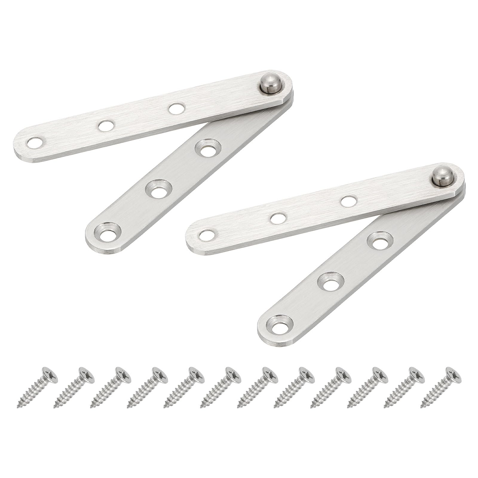 PATIKIL Door Pivot Hinges, 2 Set 360 Rotating Hidden Door Hinges Up Down Shaft Hardware L Size for Secret Door, Bookcase, Silver Tone