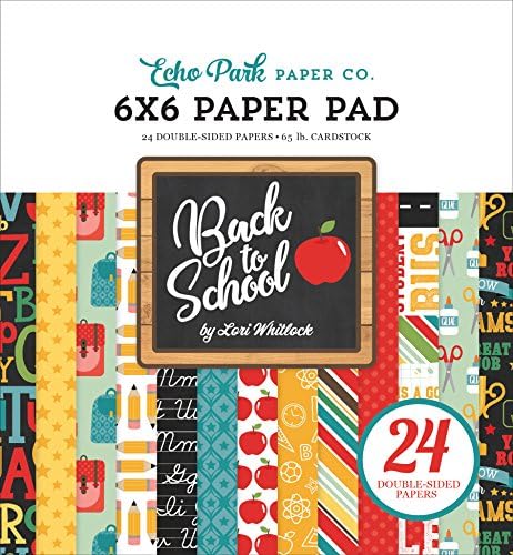 Echo Park Double-Sided Paper Pad 6"X6" 24/Pkg-Back To School, 12 Designs/2 Each