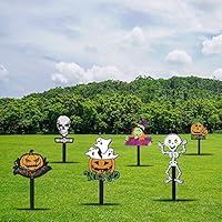 PICOOO Halloween Decorations 12.5" Lawn/Garden/Yard Signs (6 Styles 6 Pieces Yard Signs)