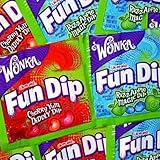 Wonka Link-M-Aid Fun Dip Fun Size Assorted Candy Pack - Red Cherry Yum Diddly and Mystical RazzApple Magic - 48 Pouches, 0.43 Ounce
