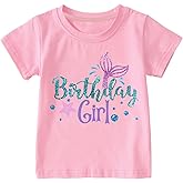 Birthday Girl Shirt 2nd 3rd 4th 5th 6th 7th Girls Birthday T-Shirts Toddler Mermaid Unicorn Cotton Short Sleeve Tee Tops