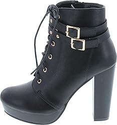 TOP Moda George-40 Ankle Wrap Boots,Black-Ci,10