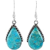 Turquoise Earrings 925 Sterling Silver & Genuine Gemstones
