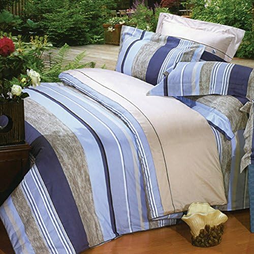 Pastoral Style Striped flowers/Floral 100% Cotton Quilt Cover-S 150x210cm(59x83inch)