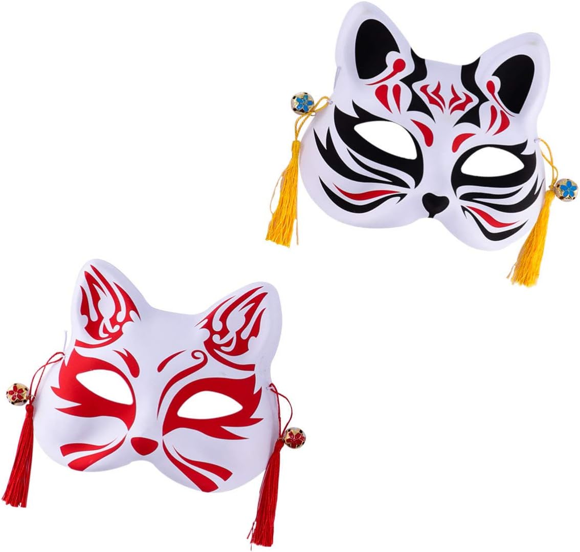 PRETYZOOM Animal Cosplay Kabuki Cat Masks Japanese Fox Mask Masquerade