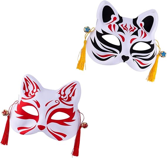 PRETYZOOM Animal Cosplay Kabuki Cat Masks Japanese Fox Mask Masquerade