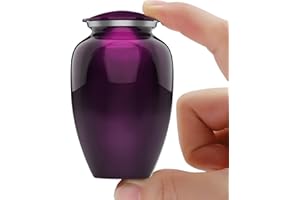 Modern Memorials Pure Purple Keepsake Cremation Urn - 3 lb Decorative Keepsake Urn for Human Ashes & Pet Ashes - Aluminum Memorial Urn for Adult Male & Female - Funeral & Burial Use