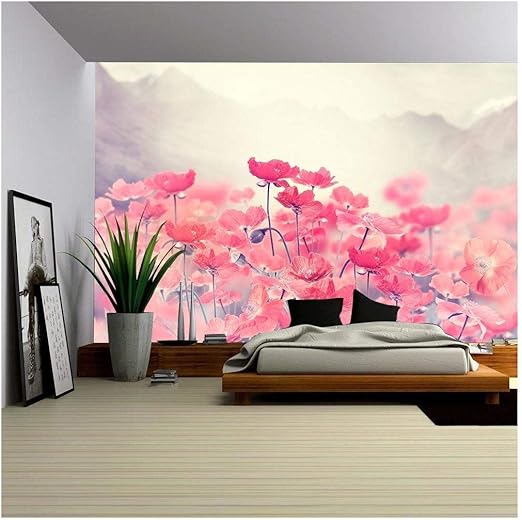 Amazon Com Wall26 Field Of Bright Red Poppy Flowers Removable