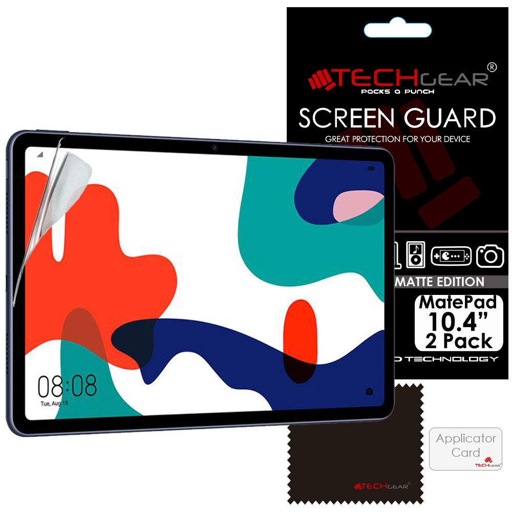 TECHGEAR [Pack of 2 Anti Glare/Matte Screen Protectors for Huawei MatePad 10.4 - Matte Screen Protector Covers + Screen Cleaning Cloth & Applicator Card