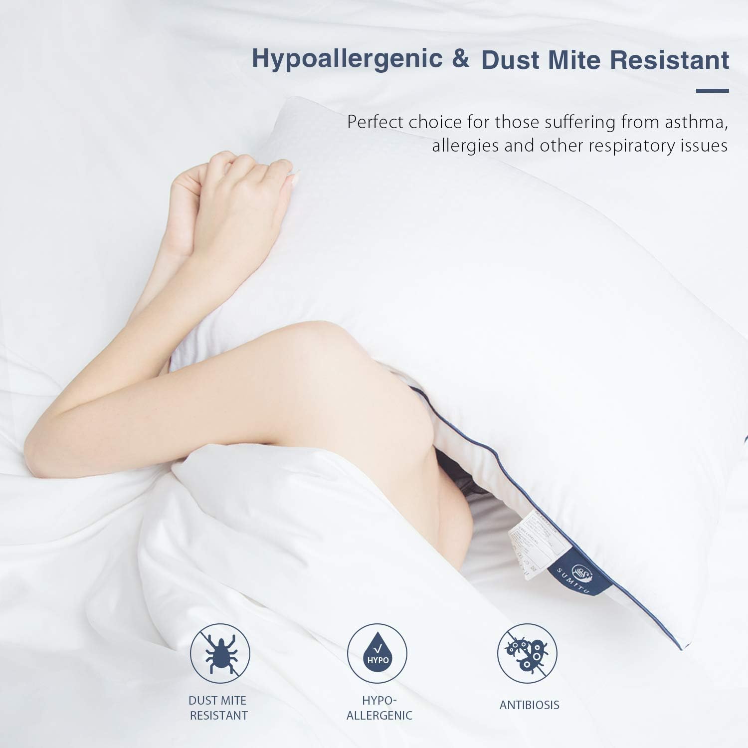 SUMITU Bed Pillows for Sleeping 2 Pack Standard Size 20 x 26 Inches, Hypoallergenic Pillow for Side and Back Sleeper, Soft Hotel Gel Pillows Set of 2, Down Alternative Cooling Pillow: Home & Kitchen