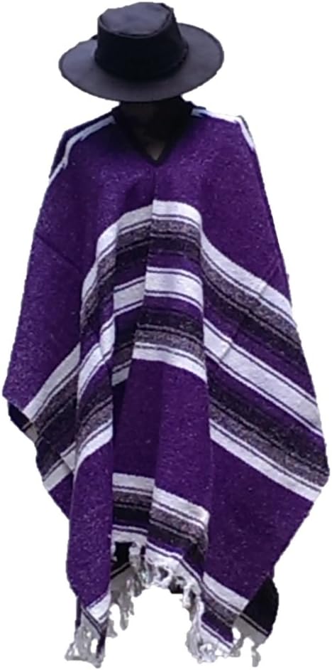 SharpshooterClint Eastwood Western Black Cowboy Hat & Purple Poncho Set