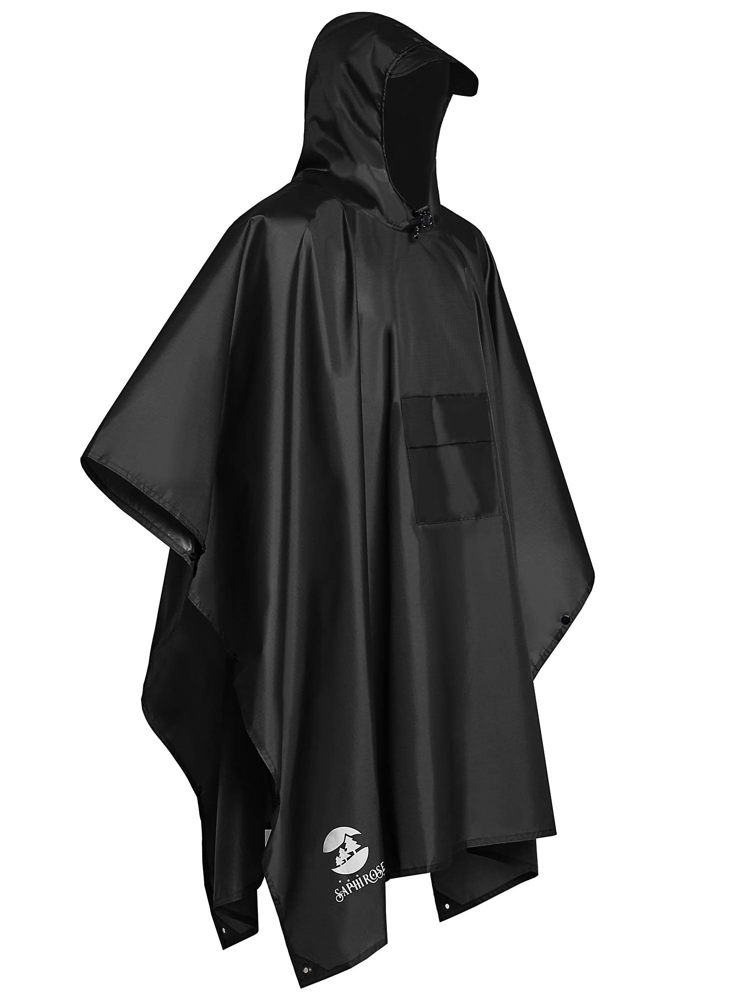 3-in-1 Multi-Functional Rain Poncho Adult 217 x 141cm Polyester Outdoor Rainwear - Waterproof Raincoat, Sunshade Tarp, Tent Ground Sheet Mat