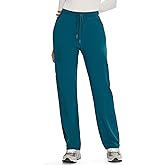 COZYFIT Straight Leg Scrub Pants for Women, Drawstring Soft Stretch, Anti-Wrinkle Women's Scrub Pants with 6 Pockets