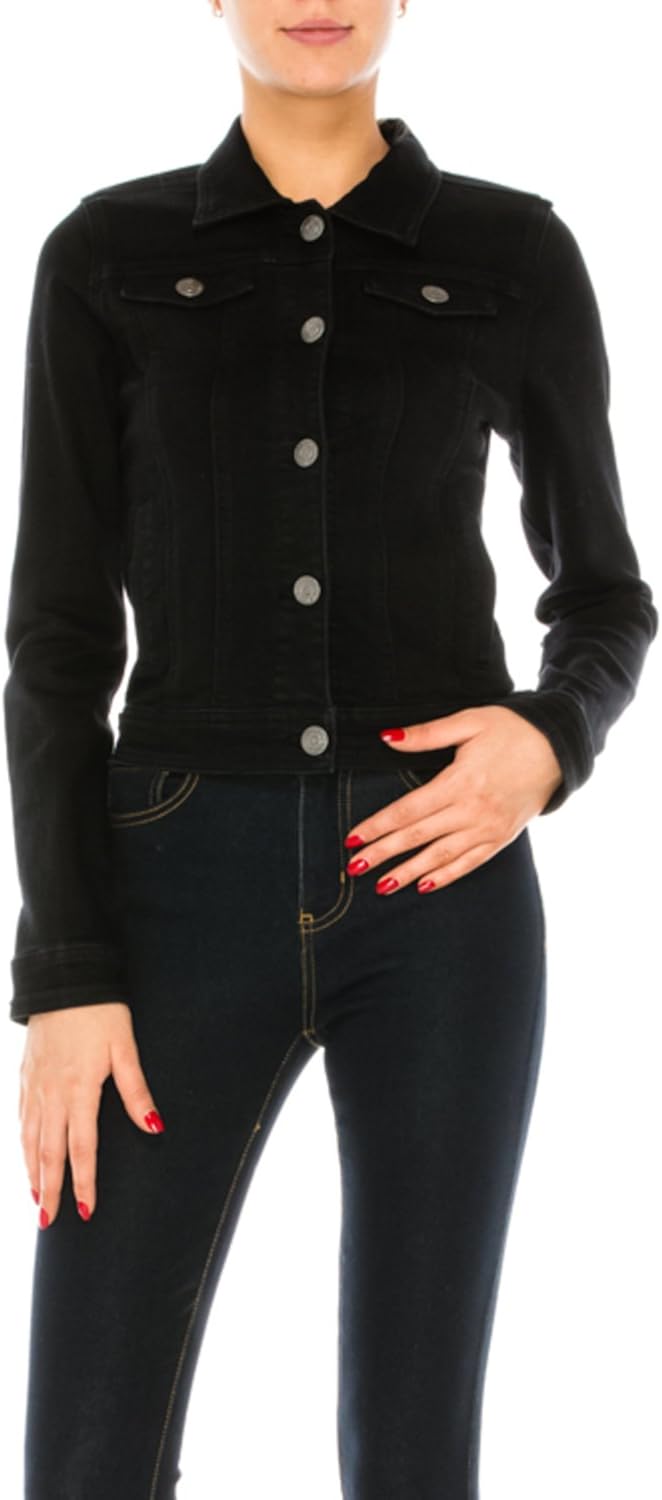 black denim fitted jacket