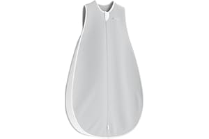 LITTLE SPUD Swaddle Sleep Sack for 6-12 Months Baby, TOG 1.0 Wearable Blanket for Toddler, 100% Cotton Boy or Girl Sleeping Bag with 2-Way Zipper for 12-18 Months Newborn Infant, 31x17 inch, Gray