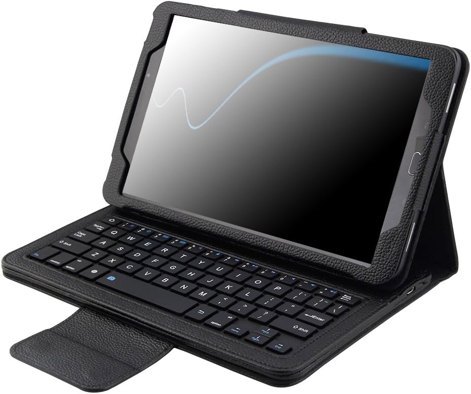 Galaxy Tab A 10.1 Keyboard Case, Pasonomi Folding PU Leather Folio Case Cover & Detachable Wireless Bluetooth Keyboard Cover Case for Samsung Galaxy Tab A 10.1-Inch Tablet (SM-T580/SM-T585) (Black)