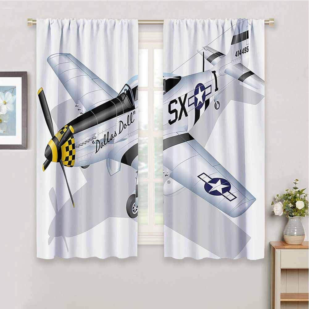 Vintage Airplane Extra Long Curtain, Curtains 72 inch